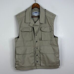 Vintage Tilley Vest Mens Large Beige Khaki Endurables Travel Safari Dad 80s 90s